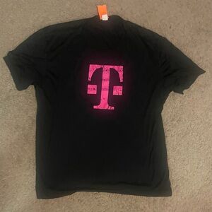 T Mobile Mens Employee T-Shirt Size XL Black Pink Graphic Print Logo Worker